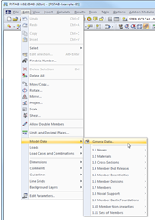 Dados gerais através do menu