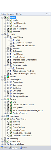 Navegador de projetos – Mostrar