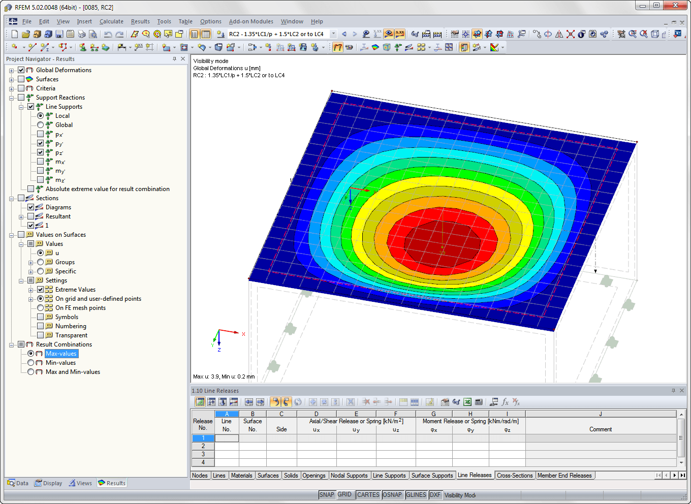 Combinação de resultados: valores máximos