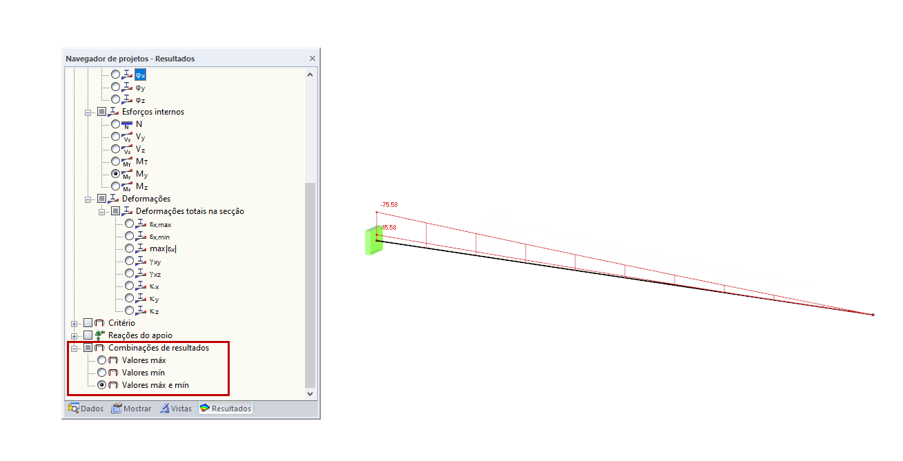 Mostrar combinação de resultados