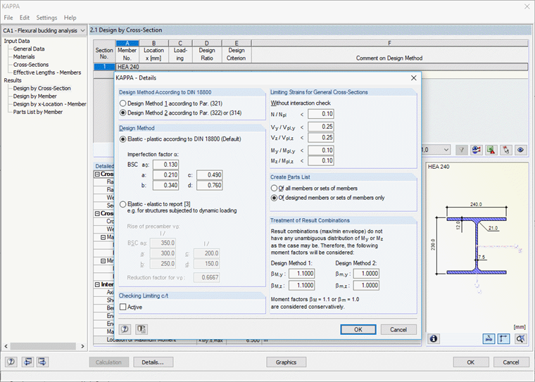 Seleção do método de dimensionamento