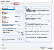 Selecionar idioma do programa