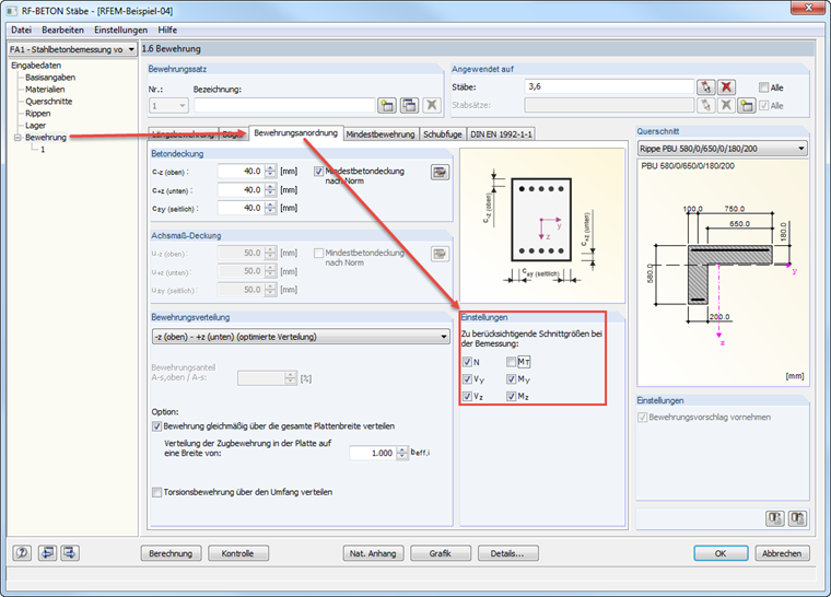 Forças internas relevantes