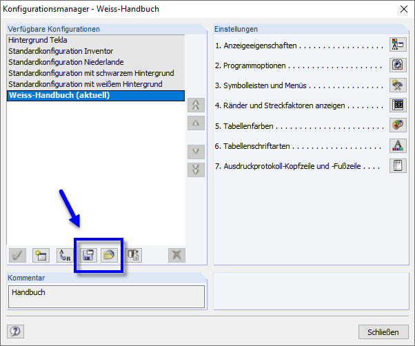 Guardar e importar configurações pessoais no Configuration Manager