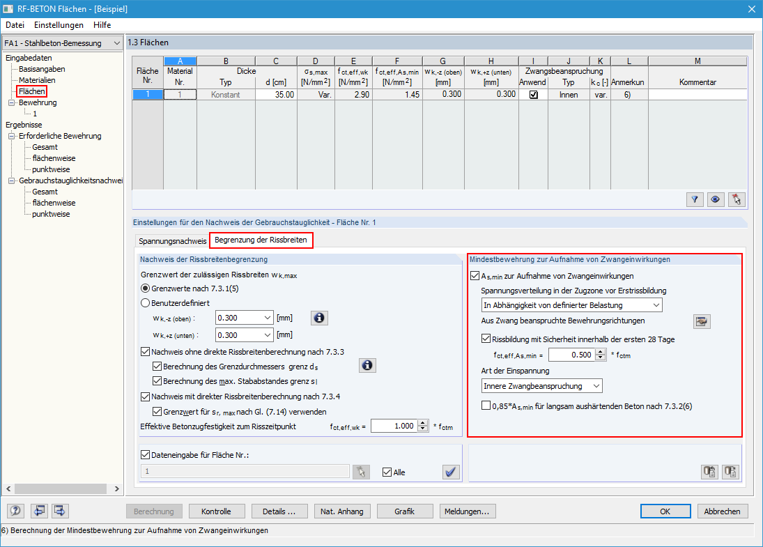 Armadura mínima devido às forças de restrição