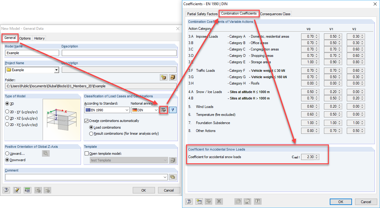 coeficiente para cargas de neve excecionais