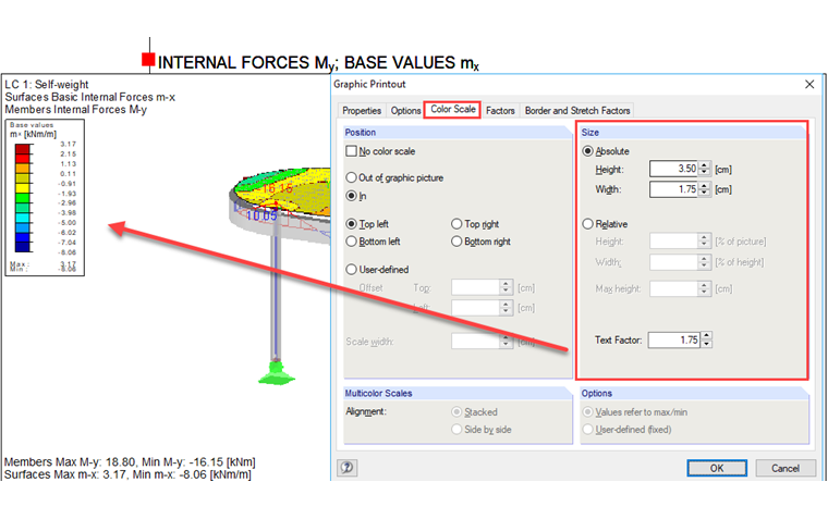 Ajuste da escala de cores para o relatório de impressão