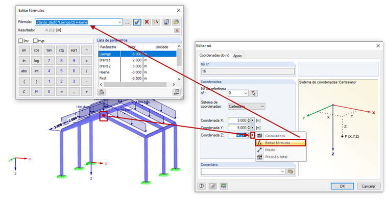 Editar fórmula para parametrização