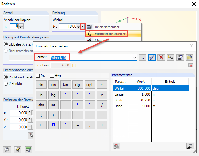 Definição da fórmula