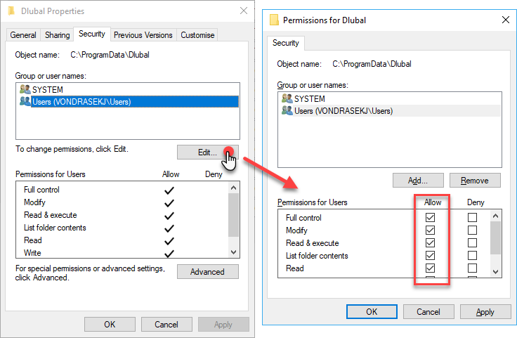 Direitos de utilizador