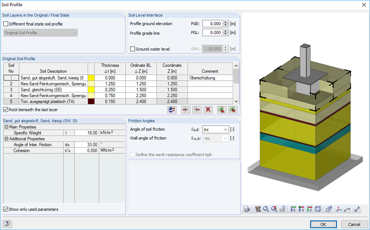 Eingabedialog "Bodenprofil" in RF-/FUND Pro