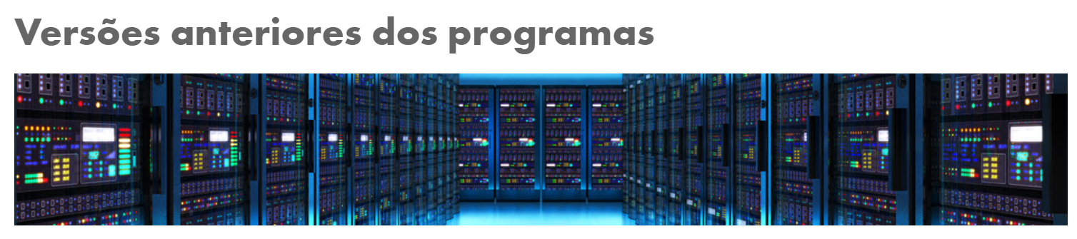 Versão anterior do programa