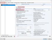 Configuração padrão dos parâmetros de cálculo para a combinação de cargas