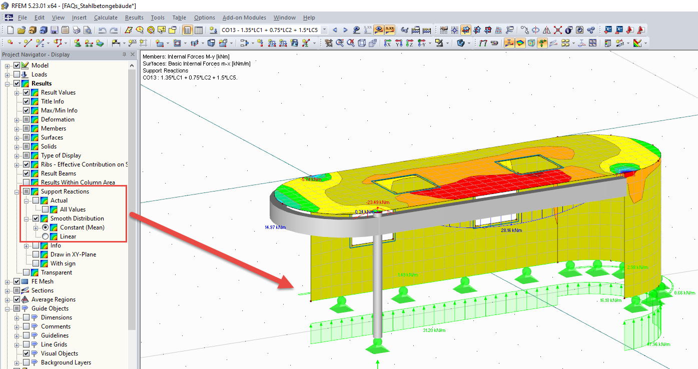 Reações de apoio constantes