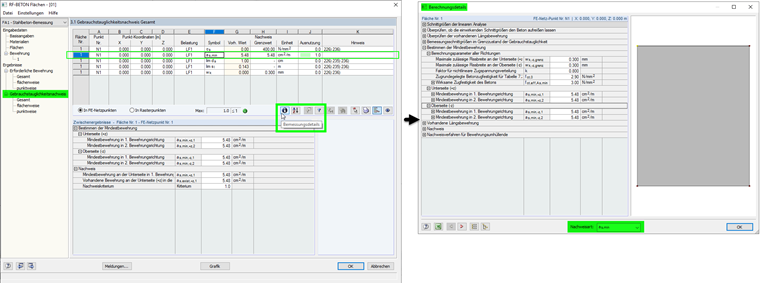 Detalhes de dimensionamento do SLS