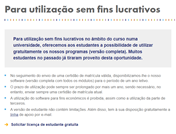 Condições da versão de estudante