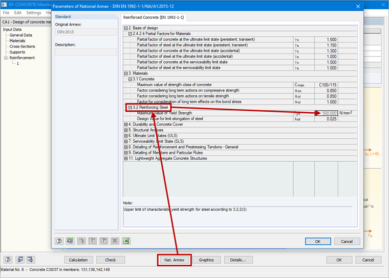 Parâmetros do Anexo nacional