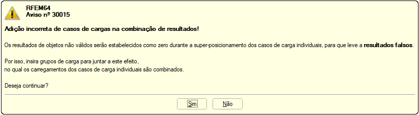 Aviso n.º 30015 antes de iniciar o cálculo