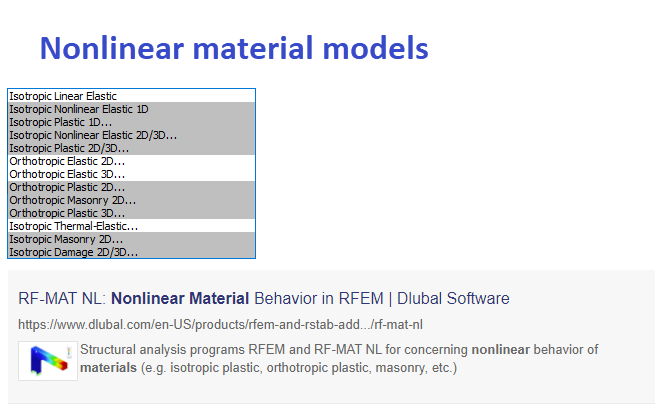 Modelos de materiais no RFEM