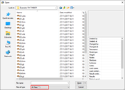 Opção para filtrar tipos de arquivo