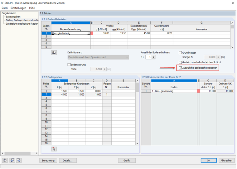 Regiões geológicas adicionais
