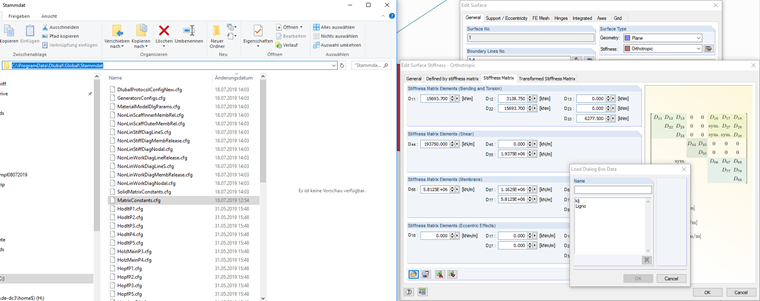 Matriz de rigidez definida pelo utilizador