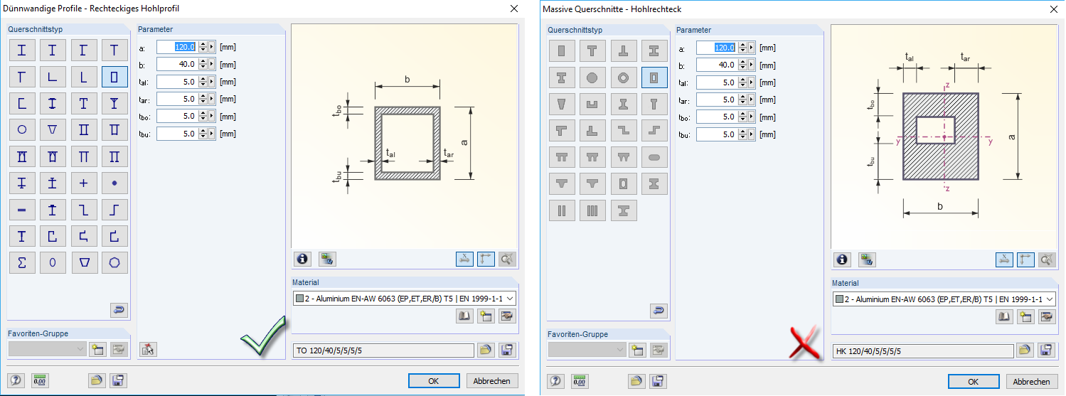 Cuidado ao selecionar uma secção