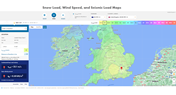 Serviço online "Mapas de cargas de neve, velocidades de vento e cargas sísmicas"