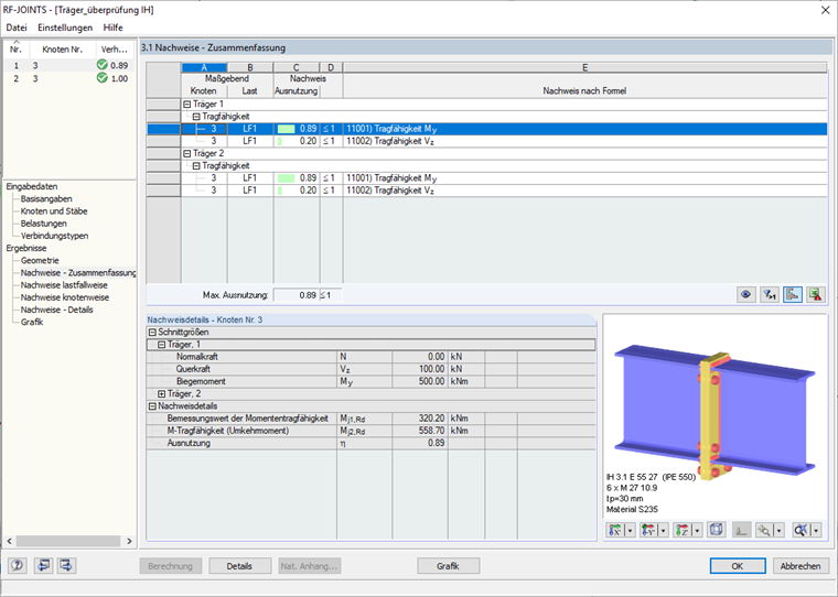 Dimensionamento no RF-JOINTS Steel - DSTV