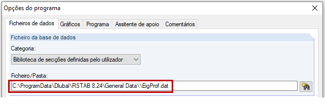 Biblioteca de secções definidas pelo utilizador