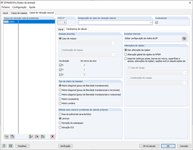 Seleção da direção das massas