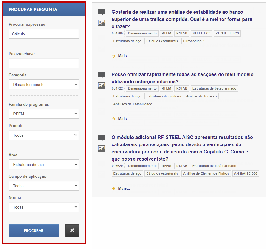 Resultados da procura