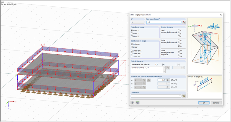 Inserir uma carga poligonal livre