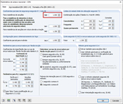 Coeficientes parciais de segurança para resistência de secções
