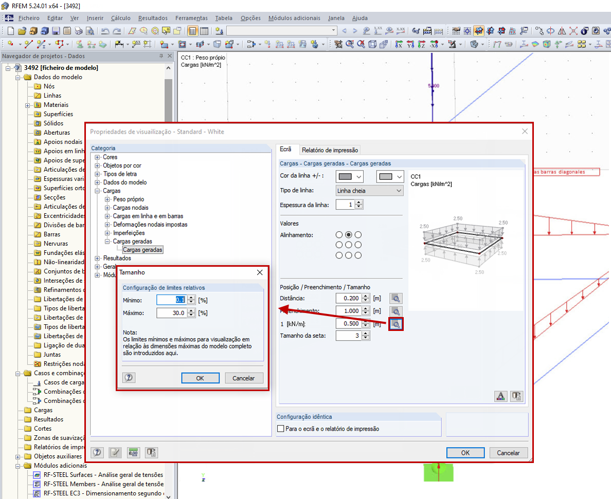 Configuração da proporção para valores pequenos