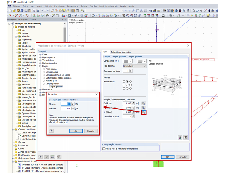 Configuração da proporção para valores pequenos