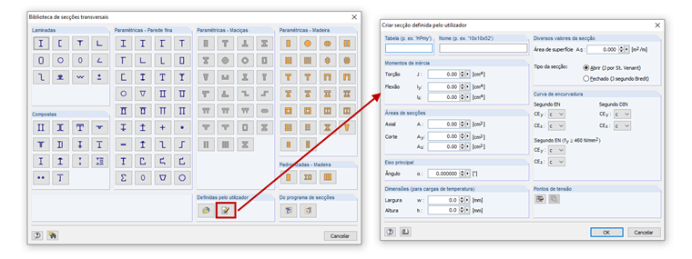 Criar secção definida pelo utilizador