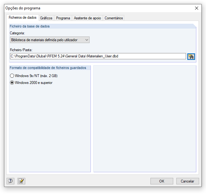 Localização da biblioteca de seções definidas pelo utilizador