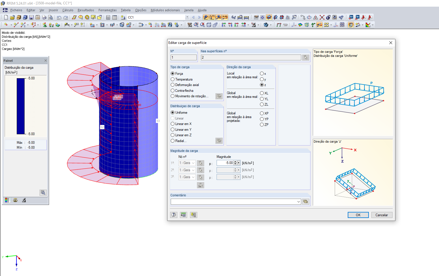 Carga de superfície