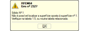 Mensagem de erro "Não é possível localizar a superfície oposta à superfície de contacto".