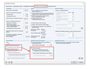 Tratamento especial de barras nos parâmetros de cálculo globais