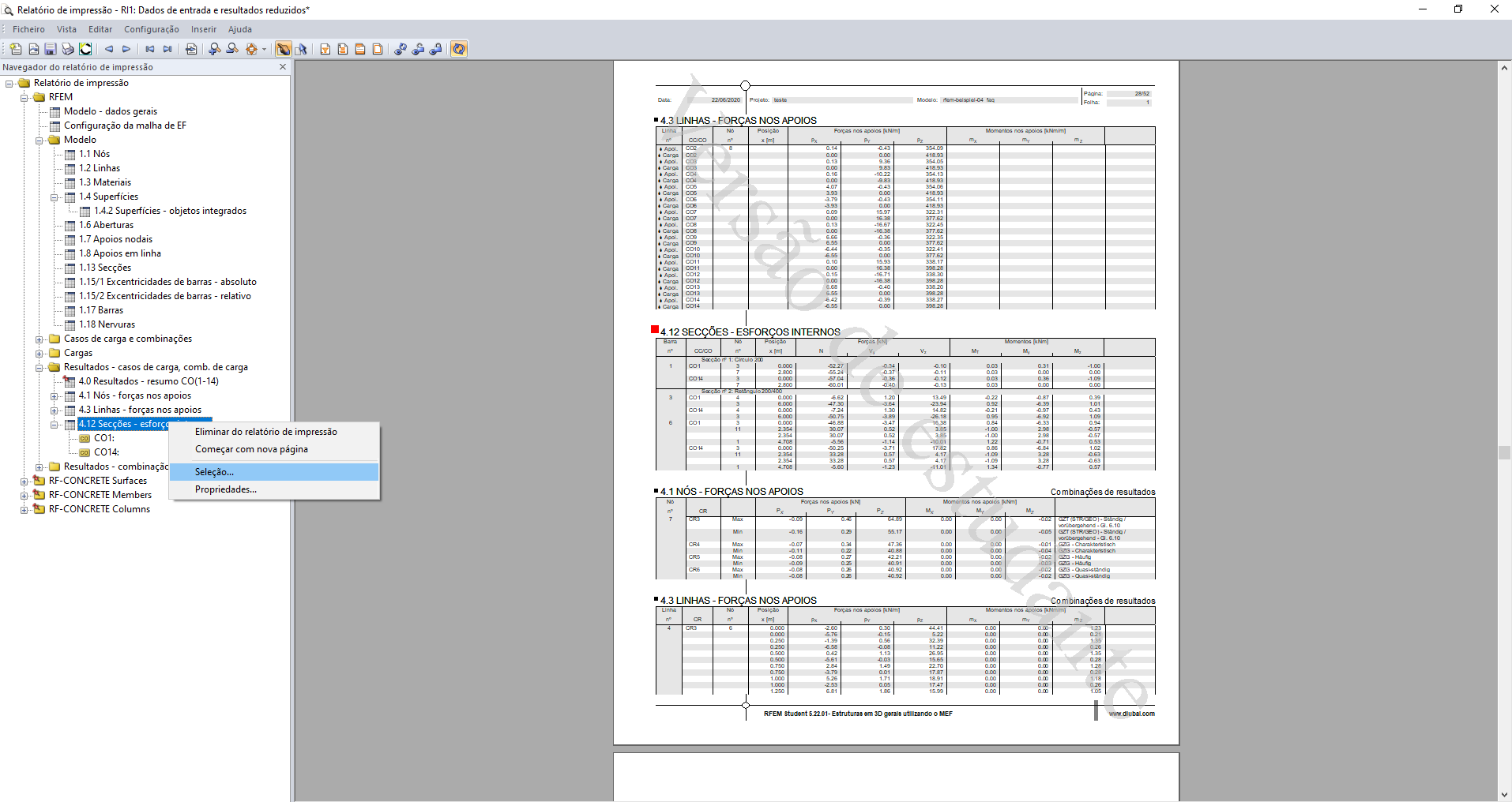 Seleção especial para um tipo de resultado