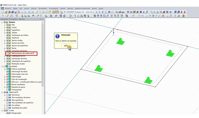 Editar as configurações para este gráfico no navegador de projetos – Mostrar