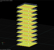 Momento fletor numa estrutura complexa de vários andares