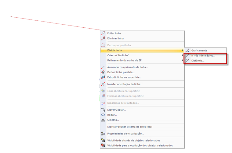 Função "Dividir linha"