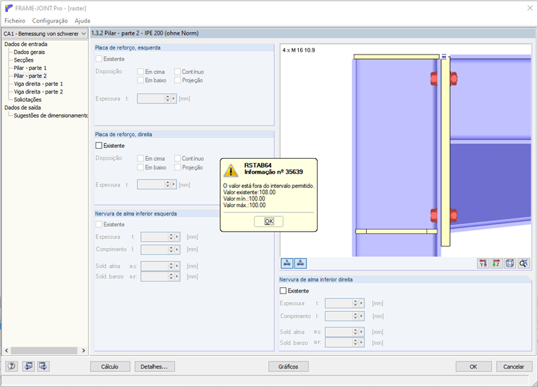 Sugestão de dimensionamento