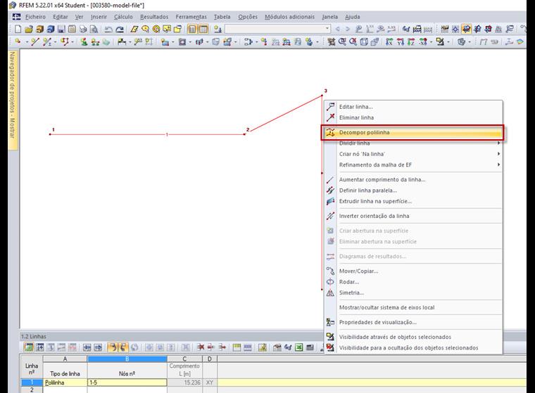 Função "Decompor polilinha"