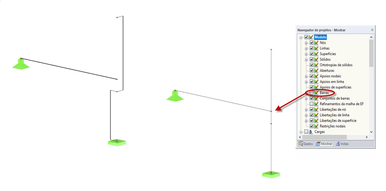 Apresentação com barras e sem barras