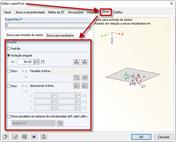 Direção dos sistemas de eixos das superfícies