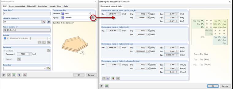 Matriz de rigidez da superfície